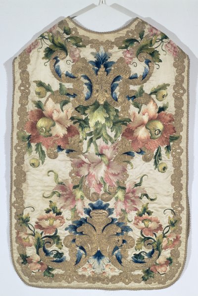 Chasuble, decorated with flowers, French, late 17th century by Unbekannt Unbekannt